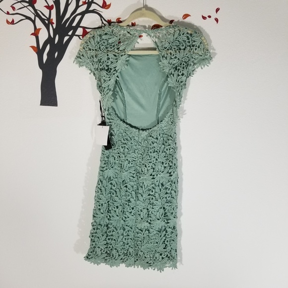 LULU's Romance Language Sage Backless Lace Dress - Picture 5 of 8
